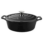 6240 La Cuisine Lc Oval 6.75 Qt Cast Iron Casserole Black 813254020485