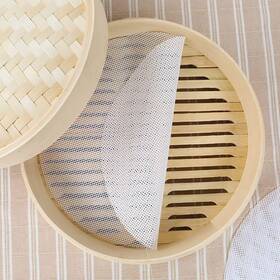 Ladaypoa 313028040065 10pcs 9 Inch Reusable Round Silicone Steamer Liners Non-stick