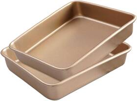 Lainrrew 445027123159 2 Pack Baking Sheet Pans Deep Size Pan Nonstick Cookie Brownie Cak