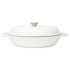 Larder & Vine 810285031688 Enameled Cast Iron Braiser With Lid Casserole Dish 3.6 Quart /3.4l