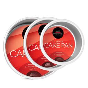 Last Confection 842364102712 3-piece Round Cake Pan Set - Includes 4 Inch 6 And 8 Aluminum Pans 2 Deep