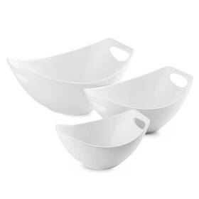 Sy228 Lauchuh Serving Bowls With Handles Porcelain Dishes White Nesting Bo