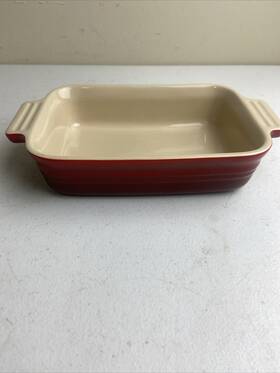 0619 Le Creuset Baker Casserole Red 7 Inch X 5 Stoneware France