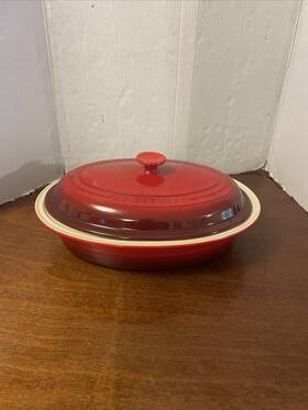 0794 Le Creuset 0704 Cherry Oval Casserole Dish 5.625 With Lid Stoneware