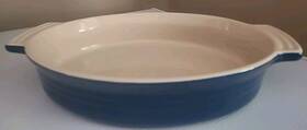 0905 Le Creuset Heritage Stoneware Oval Blue Casserole Baking Dish 10.5 Inch X 8