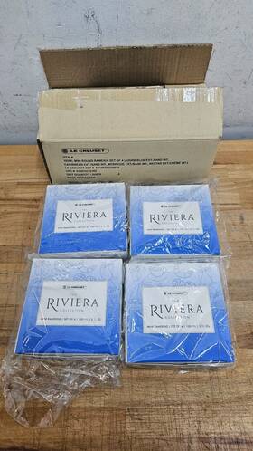 15840 Le Creuset Lot Of 4 Mini Ramekins The Riviera Collection 3.5 Oz / 100ml Set