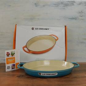 20188036170001 Le Creuset Signature Cast Iron 3 Quart Oval Baker Caribbean - New 20188036170001 Le Creuset Signature Cast Iron 3 Quart Oval Baker Caribbean - New