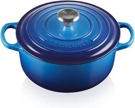 21177222202430 Le Creuset Enameled Signature Round Casserole Dish With Lid 3.5 Quart - Azure