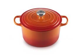21195026090041 Le Creuset Enameled Cast Iron Signature Deep Round Oven 6.5 Qt. Flame