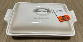 61002407160050 Le Creuset Nwt Rectangular 33cm Casserole With Lid Meringue 3.8l