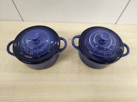 Le Creuset 630870089586 Blue Mini Cocotte Set Of 2
