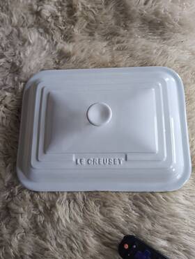 Le Creuset 630870174510 Rectangular Baking Dish Lid Only Replacement 4 Quart White 11.5 X 8.5