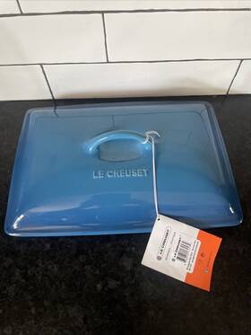 Le Creuset 630870174534 Rectangular 33cm Casserole Dish Lid Only Marseille Blue Nwt