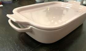 Le Creuset 630870189934 Pink Rectangular Dish With Platter Lid 14.75 X 9 2