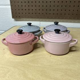Le Creuset 630870272797 Mini Cocotte 10cm 250ml Set Of 4 Metallic Pink Gray Purple Rose