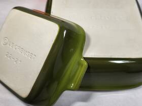 Le Creuset 630870306010 Set Of 2 Olive Ombre Stoneware Square Baking Dishes 5 In And 8 Nib Le Creuset 630870306010 Set Of 2 Olive Ombre Stoneware Square Baking Dishes 5 In And 8 Nib