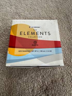 Le Creuset 630870322317 Elements Collection Set Of 4 Mini Ramekins Nib 100 Ml 3 Inch Round