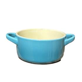 Le Creuset 630870324991 Mini Cocotte 8 Oz Caribbean Blue Stoneware With Handles No Lid Nwt