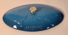 Le Creuset 630870335584 Heritage Fish Baker Lid Only Blue Stoneware Free Shipping