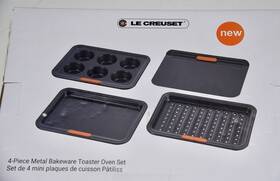 Le Creuset 630870339957 Non-stick Metal Bakeware 4-piece Toaster Oven Set Le Creuset 630870339957 Non-stick Metal Bakeware 4-piece Toaster Oven Set