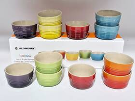 69134108119031 Le Creuset Lot 12 Stoneware Stackable Mini Ramekin 3.4oz Rainbow Colors 2 Sets 6