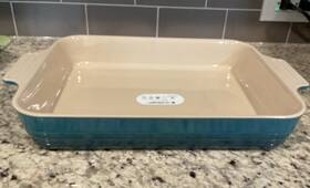 711033264210mxr Le Creuset Stoneware Rectangular 10 Inch X 13 Baking Dish 32cm Deep Teal Nwt