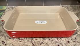 711033271810mxr Le Creuset Stoneware Rectangular 10 Inch X 13 Baking Dish 32cm Cerise/red Nwt