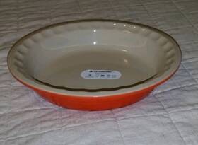 711092315010mxr Le Creuset Carmin Enamel/ceramic Stoneware Pie Dish 23cm 9 Inch Dimpled Edges New
