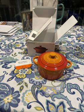 71901101700000 Le Creuset Stoneware Mini Round Cocotte - 8oz Caribbean Brand New