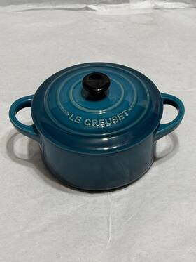 Le Creuset 840457412403 New 8 Oz Petite Round Casserole 4 Inch Mini Cocotte Deep Teal Baking Dish