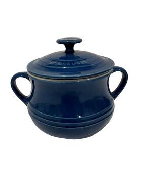 Le Creuset 843251110483 Small Mini Petite Round Cocotte Casserole Blue 4 Inch
