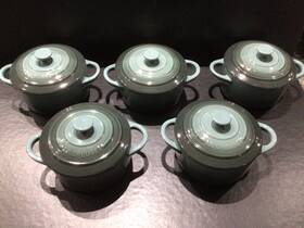 Le Creuset 843251110582 Stoneware Mini Cocotte Round Set Of 5 Green New And Nice Le Creuset 843251110582 Stoneware Mini Cocotte Round Set Of 5 Green New And Nice