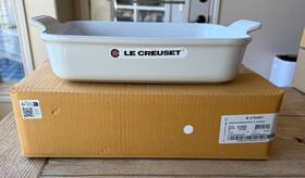 Le Creuset 843251136469 Stoneware Heritage Rectangular Dish 32 Cm 4 Quart White New
