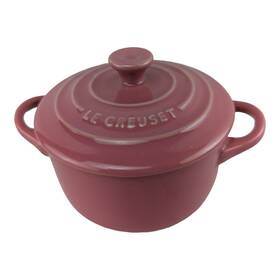 Le Creuset 843251149056 Mini Round Cocotte 8oz Dutch Oven Rose Mauve Pink Covered Lid - Euc