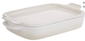 Le Creuset 843251158133 New Stoneware Rectangular Dish With Lid 14 3/4 Inch X 9 4 Quart Meringue