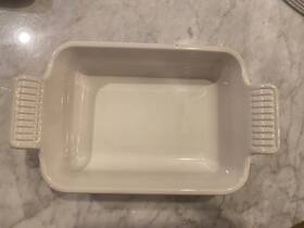 Le Creuset 843251159208 Stoneware Heritage Rectangular Deep Baking Dish 19 Cm 1.1 Quart White