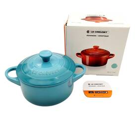Le Creuset 843251168385 14oz Mini Round Cocotte Turquoise New