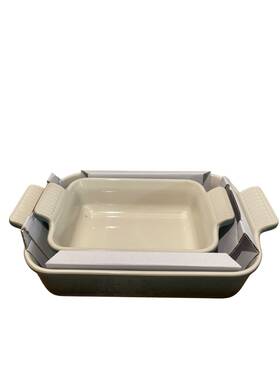 Le Creuset 843251175437 Heritage Stoneware Rectangular Bakers Set Of 2