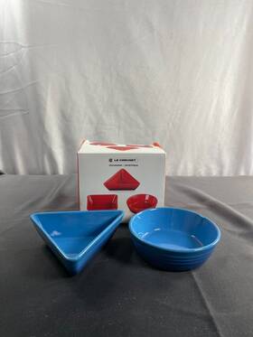 Le Creuset 843251176823 Blue Stoneware Refrigerator Safe Tapas Serving Dishes Set