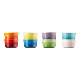 Le Creuset 843251181193 Stackable Ramekins Set Of 8 Rainbow Stoneware Oz 230ml Bakeware