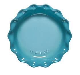 Le Creuset 843251181483 Heritage Fluted Pie Dish Caribbean Euc