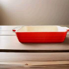 Le Creuset 843251193936 Rectangular Baking Dish Stoneware Carmin Red 18cm 7 1/4 Inch X5 New With Tag