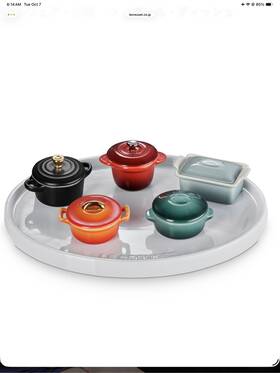 89700008089030 Le Creuset 100th Anniversary Miniature Cocotte History Collection Stoneware Nib