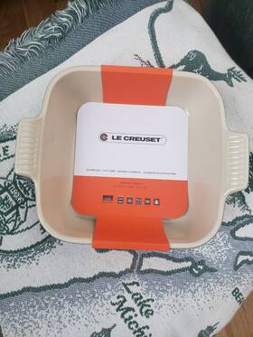 91005723444100 Le Creuset Stoneware Heritage Square Dish 3 Quart 9 Inch Color Flint