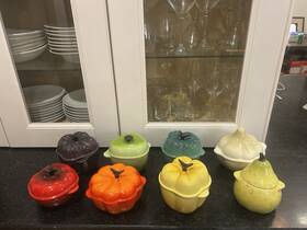 910095-00 Le Creuset Set Of 8 - Pumpkin Pepper Garlic Tomato Pear Cocotte Veg Series 10oz