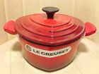 Le Creuset Heart Casserole Enameled Cast Iron 2 Quart Red Cherry Dutch Oven 883049282411