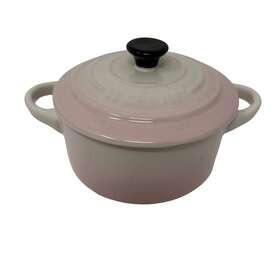 Pg1160fl-10mp Le Creuset Mini Round Cocotte Stoneware 10cm Bk Seconds Blush Ombre Pink New