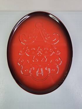 Pg2020n-1467 Le Creuset Santa Noel Christmas Serving Platter Oval 14 Inch New No Orig. Box Gift Pg2020n-1467 Le Creuset Santa Noel Christmas Serving Platter Oval 14 Inch New No Orig. Box Gift