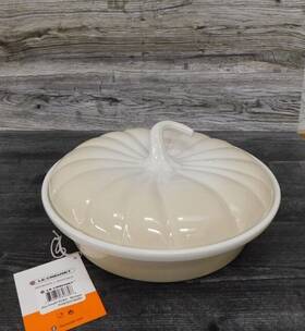 Pg4161-23716 Le Creuset Stoneware Collectible 9-inch Pumpkin Baker With Lid Meringue - New