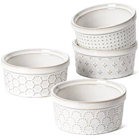 Ltltrk013wt82s4-us Le Tauci Ramekins 4 Oz Oven Safe For Creme Brulee Charcuterie Boards Bowls Souffle